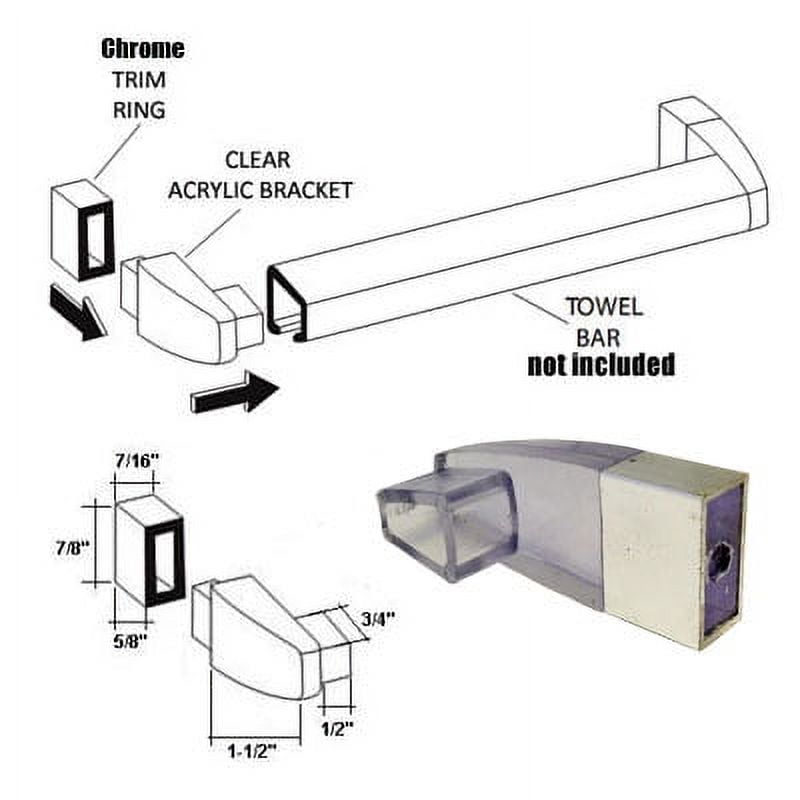 Clear acrylic towel bar brackets new arrivals