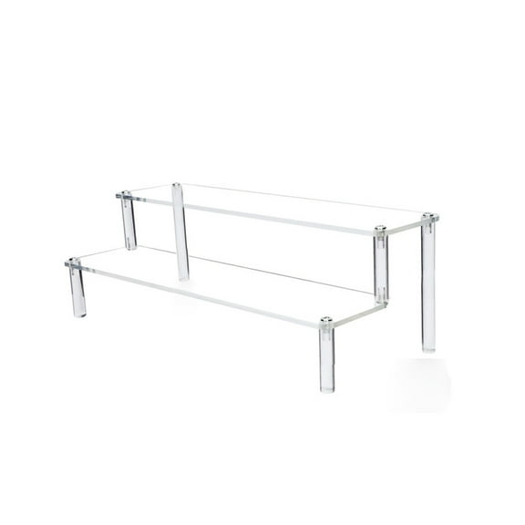 Clear Acrylic Trapezoidal Ladder Display Rack, Multi-Tier Transparent Organizer Stand for Dolls, Perfume, Cosmetics, Jewelry and Desktop Collectibles Display