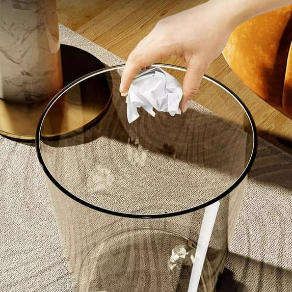Clear Acrylic Trash Can with Wide Mouth, Multi-Functional Wastebasket for Kitchen, Office, Bedroom, Bathroom, Living Room, 3 Size Options