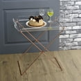 thumbnail image 1 of Clear Acrylic Tray Table with Copper Cross Sled Base, 1 of 5
