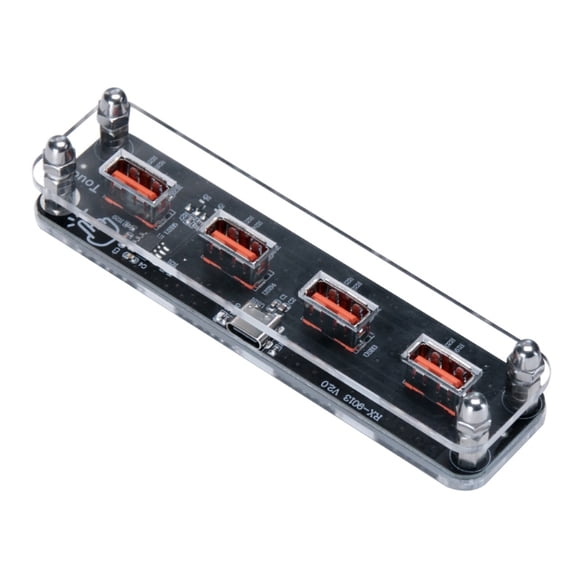 Clear Acrylic USB Hub with 4 Port for Simultaneous Charging of Electronics