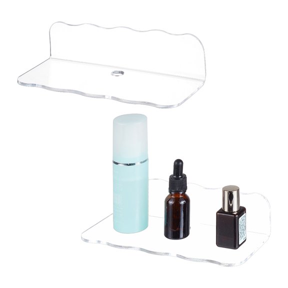 Clear Acrylic Wall Corner Storage Rack Rectangle 88x200x48mm for DIY