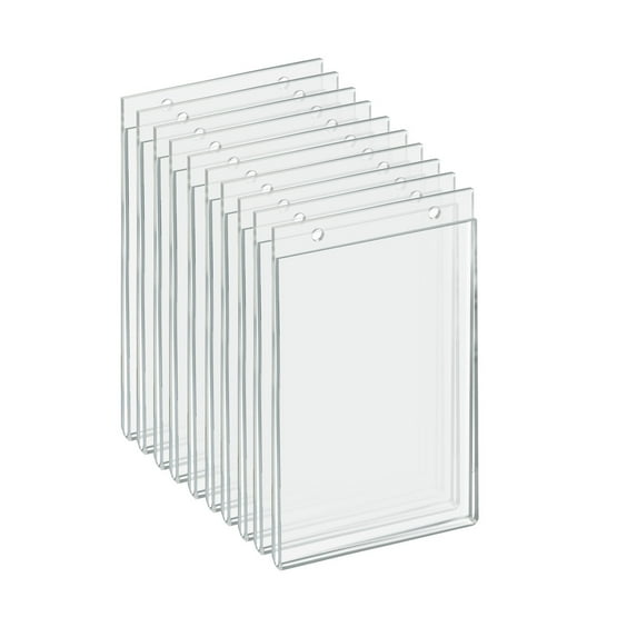 Clear Acrylic Wall Hanging Frame 5.5" Wide x 8.5'' Vertical/Portrait, 10-Pack