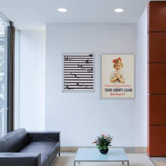 Clear Acrylic Wall Mount Floating Frameless Picture Frame Up to 16x20 Photo for Poster Photography Frames-Double Panel(Full Frame is 18.5x22.5 inch)