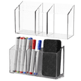 thumbnail image 1 of Clear Acrylic Wall Mount Marker Holder, Compartments Adhesive Whiteboard Dry Erase Marker & Eraser Organizer, No Drill Wall Storage Caddy for Office, Classroom, Home,A, 1 of 9