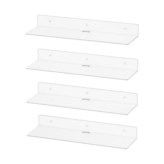 Clear Acrylic Wall Mounted Shelf Set Storage Organizer Rack for Home and Office