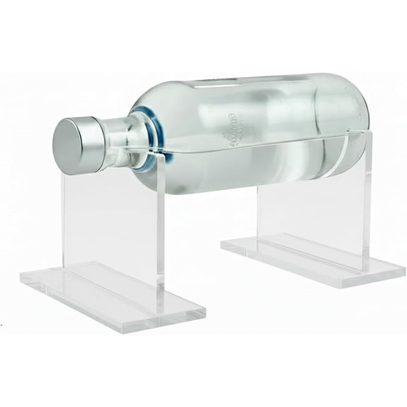 Clear Acrylic Wine Bottle Holder Floating Acrylic Stand Rack - Sturdy Counter Top Display Case Riser for 1.5 Liter Wine Bottles Table Top Use