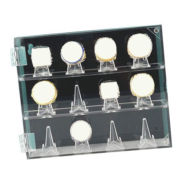 Clear Acrylics Rings Display Box for Championship Rings Wall Mounted Box for Sports Collectibles Easy Installation