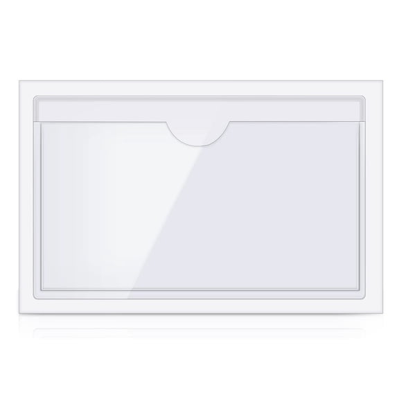 Clear Adhesive Business Card Holder with Top Open, Small Plastic Card Sleeves Pockets for Storage Bins Boxes, Organizing Label Notebooks Name Tags, 1 Pcs, 6.5x4.92"