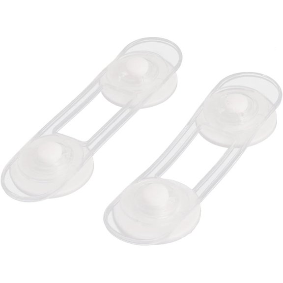 Clear Adhesive Cabinet Safety Latches, Child Proof Drawer & Refrigerator Door Locks, 2Pack