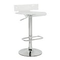 thumbnail image 1 of Clear Adjustable Swivel Stool, Silver Base, Modern Bar or Counter Height, 1 of 5