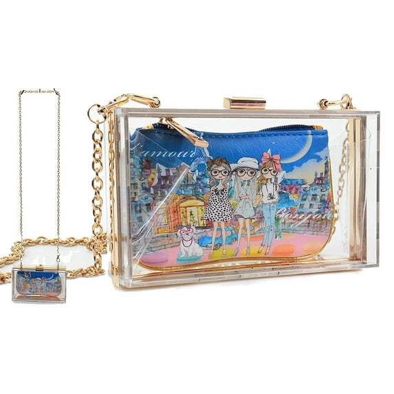 Clear Adorable Tween Girls Cross-body Bag Purse Removable Bag