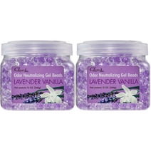 Clear Air 12oz 2-Pack Odor Eliminator Gel Beads Air Freshener Essential Oils Lavender Vanilla Scent