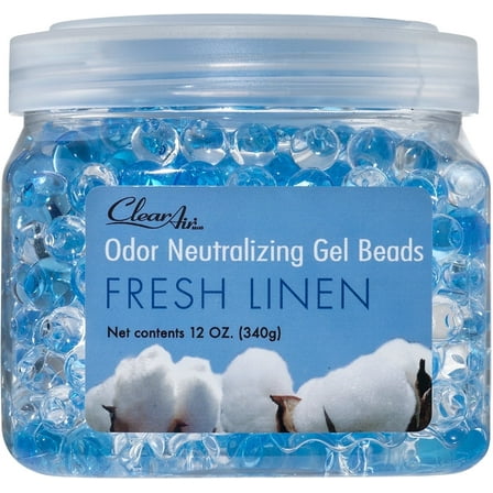 Clear Air Odor Eliminator Gel Beads - Air Freshener - Fresh Linen Scent - 12 Ounce