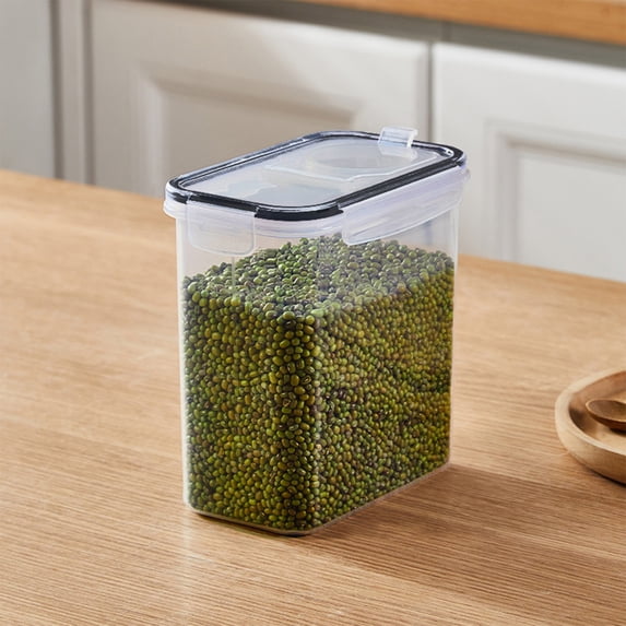 Clear Airtight Food Storage Container with Lids, Plastic Dry Food Canisters for Kitchen Pantry Organization, Stackable Storage Containers, Dishwasher Safe