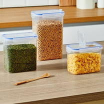 Clear Airtight Food Storage Container, Plastic Dry Food Canisters, Kitchen Pantry Organization, Dishwasher Safe Stackable Design, For Home Use, Food Storage Solution, Kitchen UKHBMC