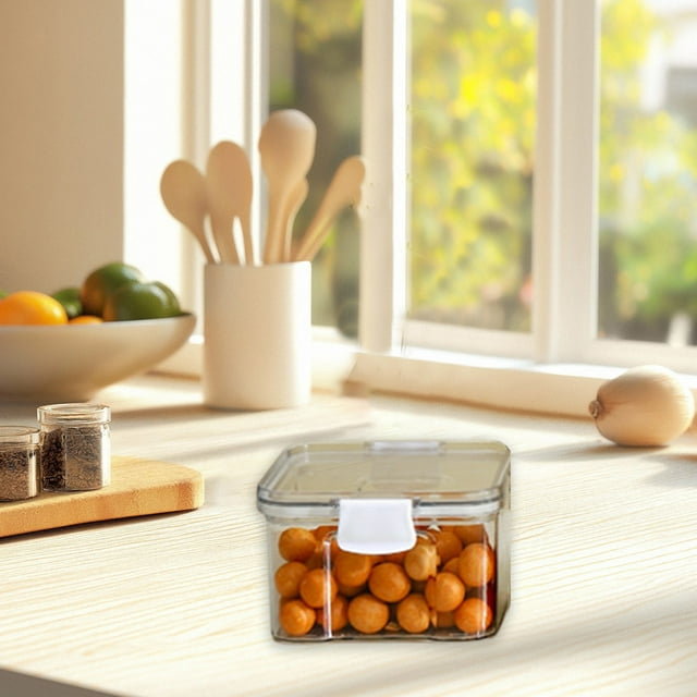 Clear Airtight Food Storage Container Set 5-Piece Plastic Pantry Organizers Stackable BPA-Free Canisters with Lids for Dry Goods Kitchen Organization Dishwasher Safe Various Sizes