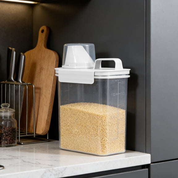 Clear Airtight Food Storage Container With Lids Plastic Dry Food Canisters For Kitchen Pantry Organization And Storage Dish washer Safe
