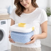 Krediz Plastic Airtight Storage Container with Scoop for Rice Grains Detergent