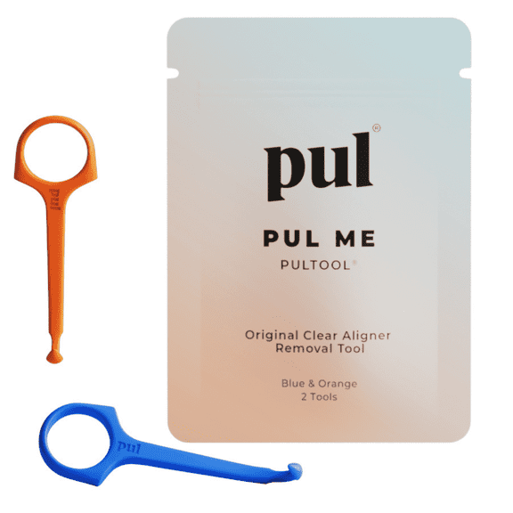 PUL Clear Aligner Removal Tool, Compatible with Removable Braces, Retainers & Trays, Orange/Blue, 2 Pack