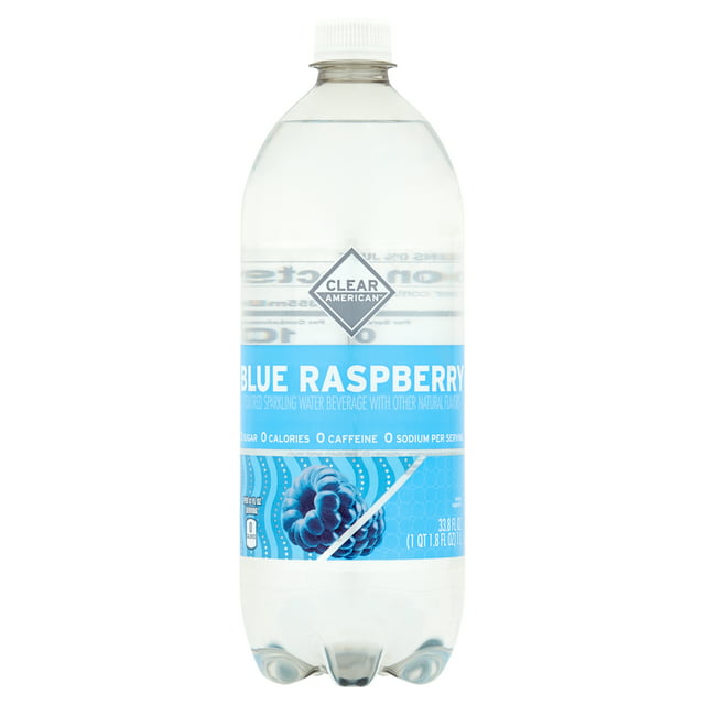 Clear American Blue Raspberry Sparkling Water, 33.8 fl oz, Bottle