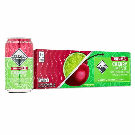 Clear American Cherry Limeade Sparkling Water, 12 fl oz, 12 Count