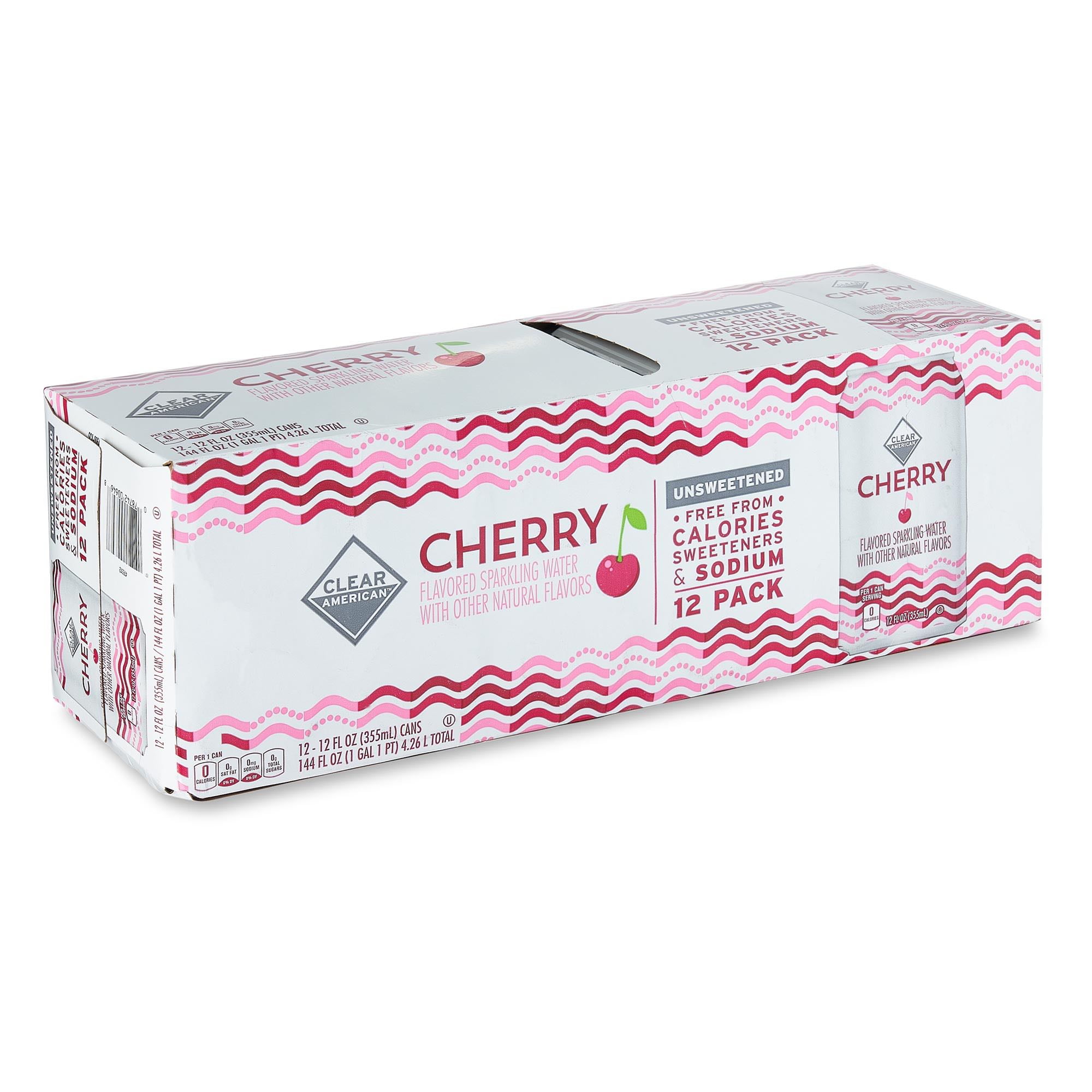 Clear American Cherry Unsweetened Sparkling Water, 12 fl oz, 12 Count