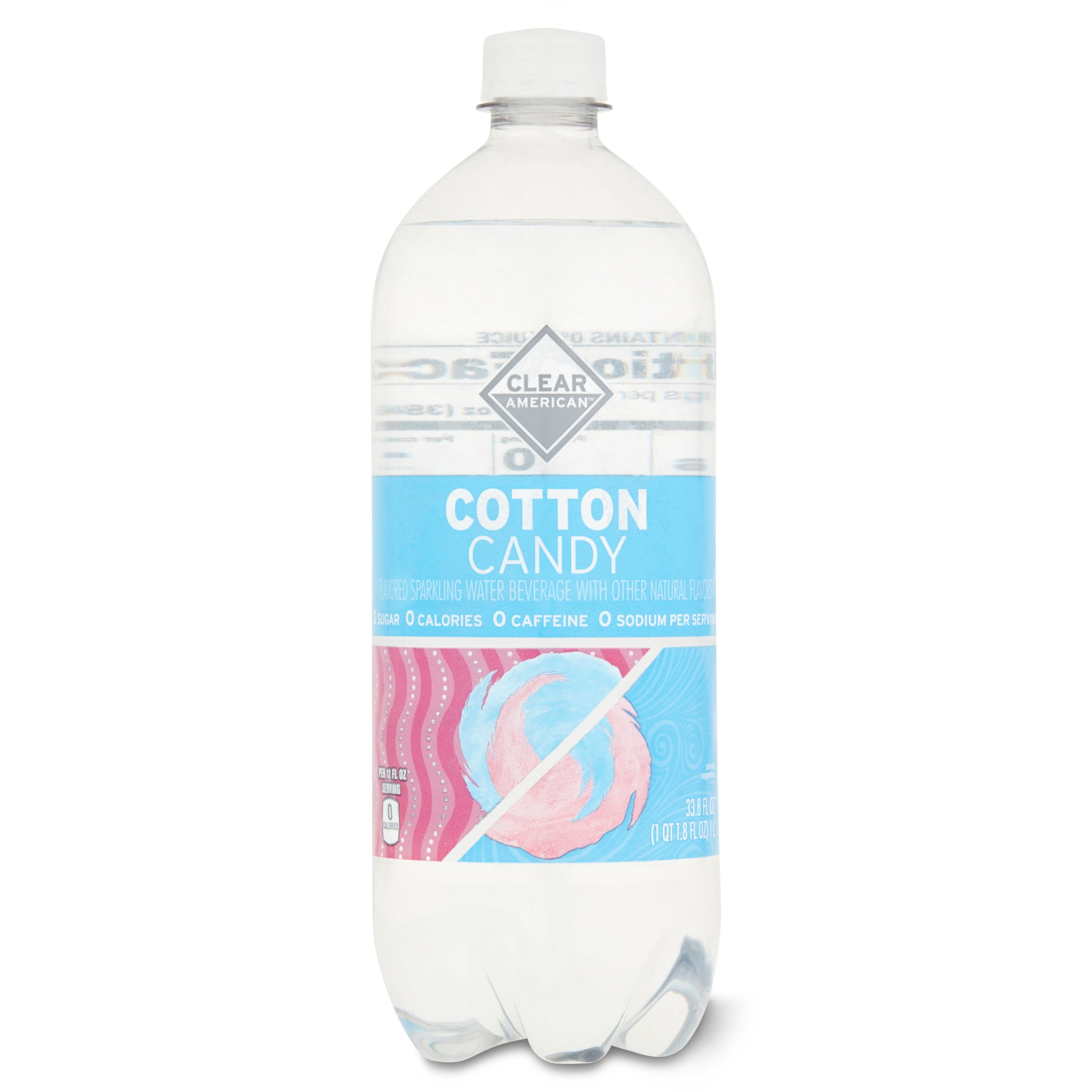 Clear American Cotton Candy Sparkling Water, 33.8 fl oz, Bottle