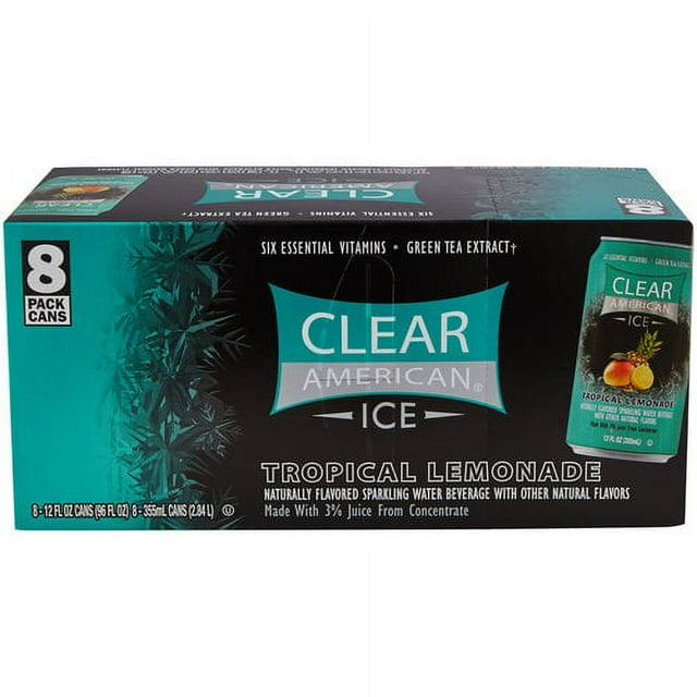 Clear American Ice Tropical Lemonade Sparkling Water, 12 Fl. Oz., 8