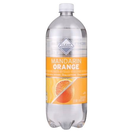 Clear American Mandarin Orange Flavored Sparkling Water, 33.8 fl oz Bottle