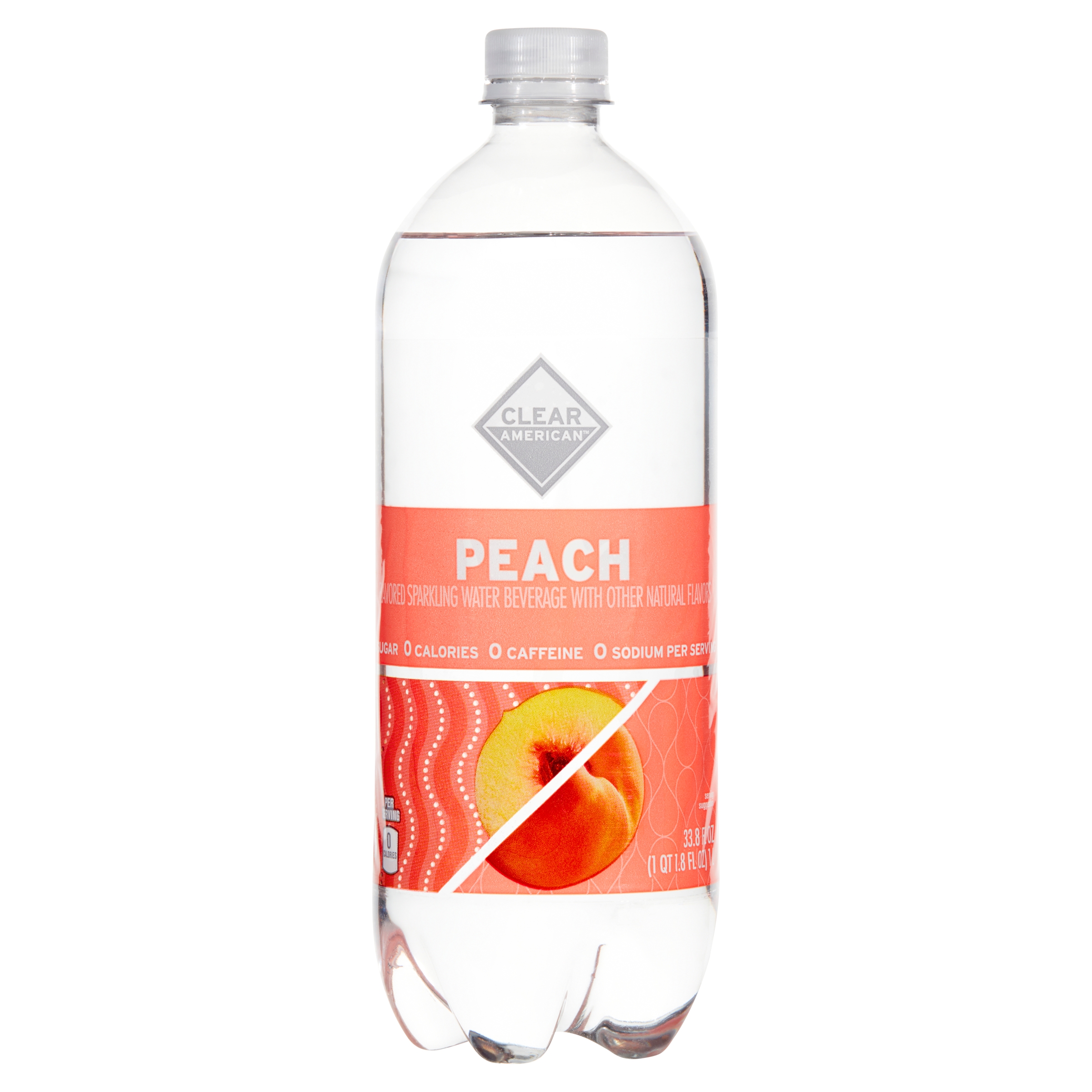 Clear American Peach Sparkling Water, 33.8 fl oz - image 1 of 7