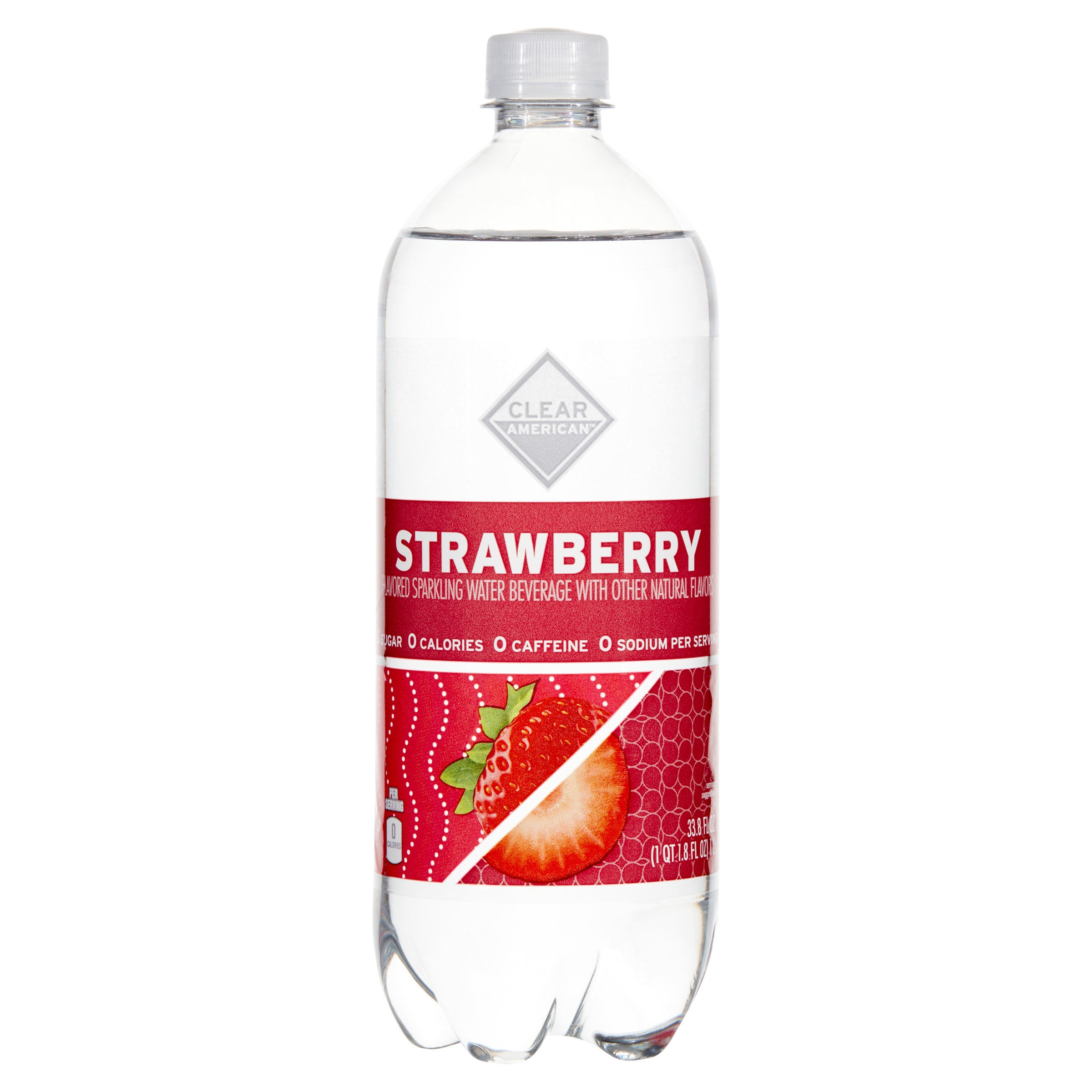 Clear American Sparkling Water, Strawberry, 33.8 fl oz - image 1 of 7