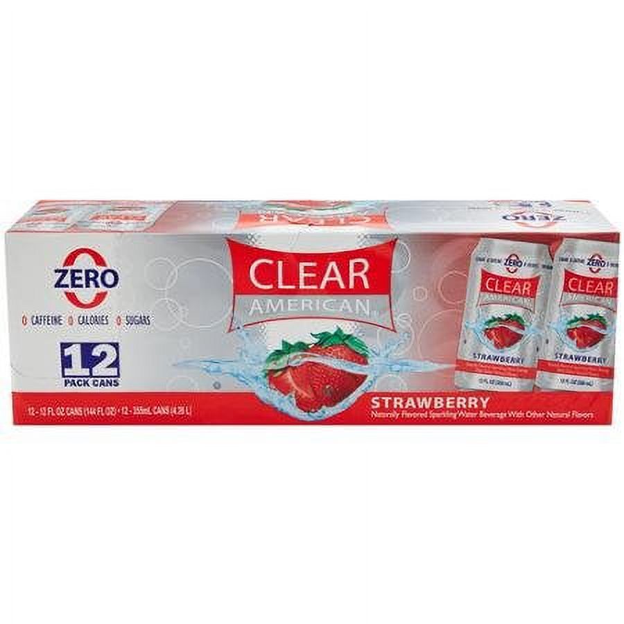 Clear American Strawberry Sparkling Water Beverage, 12 fl oz, 12Pack