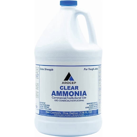 Clear Ammonia Cleaning Liquid, 1 Gallon, Multi-Purpose, Multi-Surface Cleaner, Removes Grease, Hard Water Stains, and Odors, Suitable for Kitchen and Bathroom