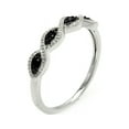 thumbnail image 1 of Clear And Black Cubic Zirconia Swirl Design Ring Rhodium Plated Sterling Silver Size 9, 1 of 3