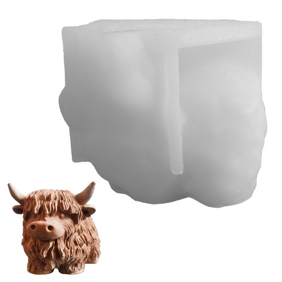 Clear Animal Figure Casting Form, 3.34 X 2.79 In Horned Cow Tool for DIY Candle Pouring, Display Figure Work and Home Cr