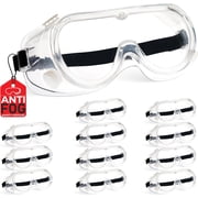 Clear Anti-Fog Safety Goggles, Chemical Splash Resistant, Adjustable Strap, Anti-Scratch Eye Protection Glasses