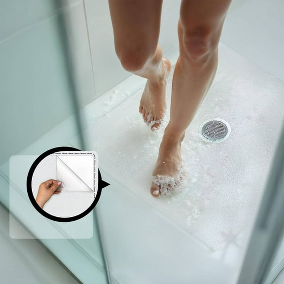 Clear Anti Slip Shower Sticker | Peel and Stick, Non Slip Shower Mat Certified for Safety