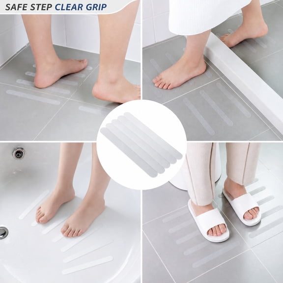 Clear Anti-Slip Tape Strip for Stairs, Bathroom Safety Treads, 1-Pack, Transparent Grip Step Prevent Slips