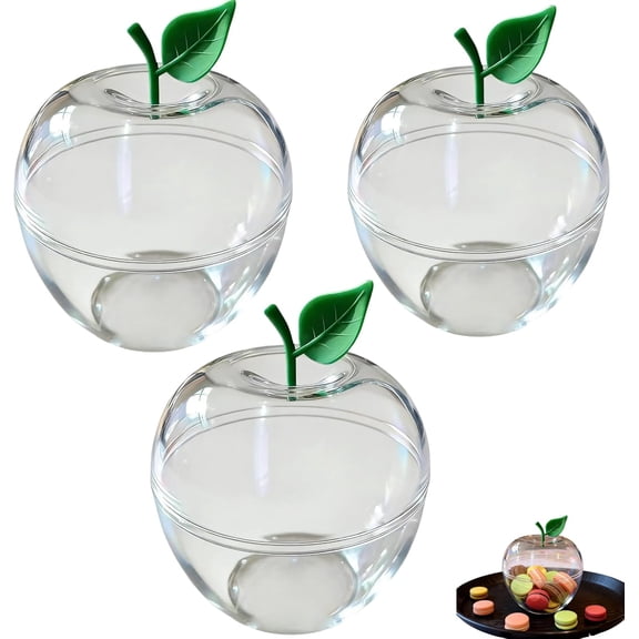 Clear Apple Container Transparent Apple Shaped Candy Box with Lid Reusable Storage for Dried Fruit Sweets Party Favor Wedding and Teacher Appreciation