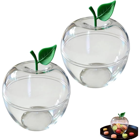 Clear Apple Container Transparent Apple Shaped Candy Box with Lid Reusable Storage for Dried Fruit Sweets Party Favor Wedding and Teacher Appreciation