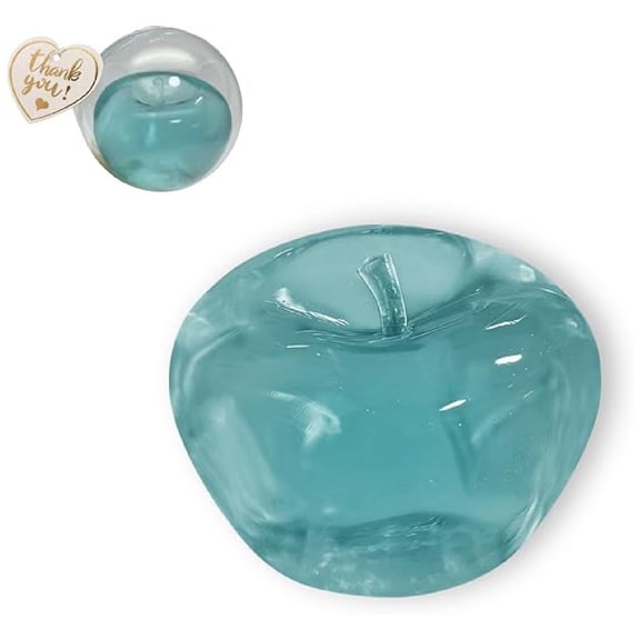 Clear Apple Squishy Toy, Oversized Realistic Fruit Squeeze Stress Ball, Slow Rising Decompression Fidget Toy for Adults & Kids, Anxiety Relief Sensory Toy for Home Office(Blue)