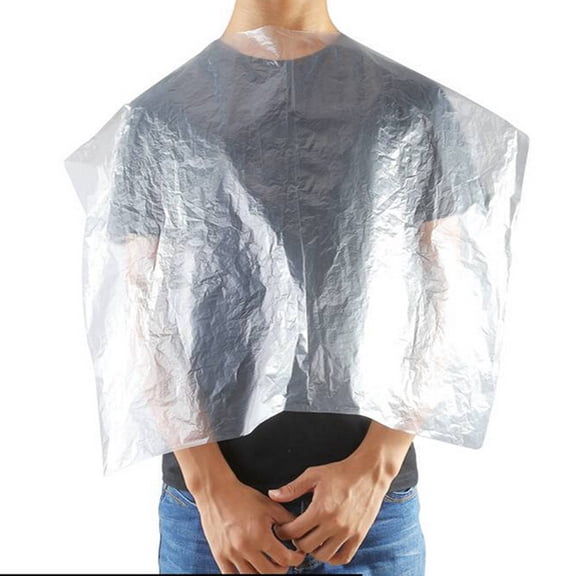 Clear Apron Hairstylist Hair Cutting Cape - Clear Waterproof Salon Barber shampoo Cape, PE Material, single use barber cape clear, Hair Coloring Cutting Shampoo Apron, Makeup Organizers