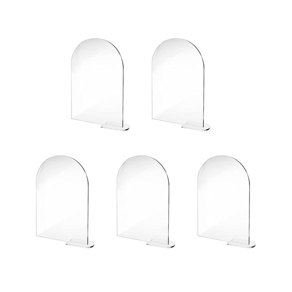 Clear Arch Acrylic Sign with Stand Blank Arched Round Top DIY Acrylic Table Numbers for Wedding Stand Events Parties Centerpieces