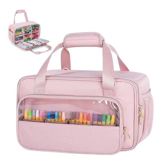 Clear Artist Paint Supplies Storage Bag Portable Materials Multiple Layer Pockets Carry Handle For Painting C