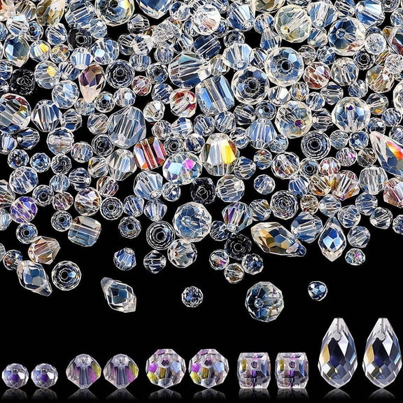 Clear Assorted Crystal And Glass Beads For Jewelry Making Suitable For DIY Crafts And Hobbies
