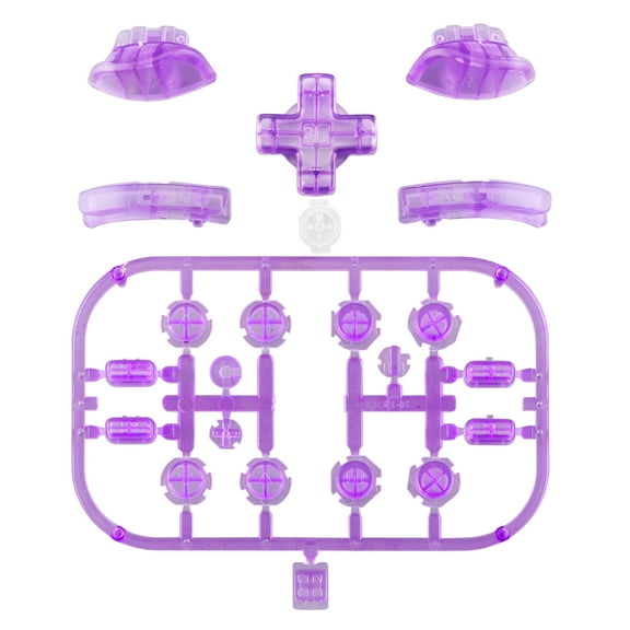 Clear Atomic Purple D-pad ABXY Keys SR SL L R ZR ZL Trigger Replacement for Nintendo Switch & OLED Joycon (D-pad ONLY Fits for eXtremeRate Joycon D-pad Shell)