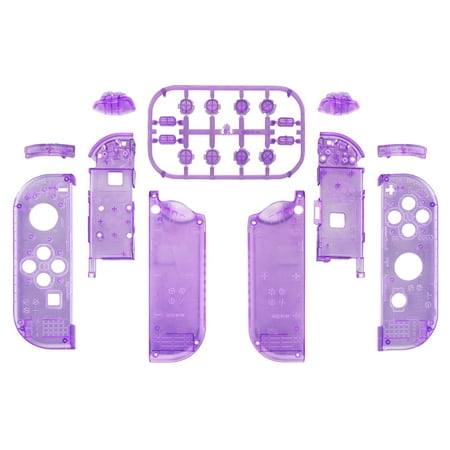 Clear Atomic Purple Housing w/Full Set Buttons Replacement Shell for Nintendo Switch/OLED Joycon