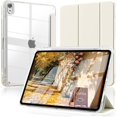thumbnail image 1 of Clear Back Trifold Stand Cover for iPad Air 11" M2/M3/M4 & Air 4/5 10.9", Slim Smart Case with Apple Pencil Slot Auto Sleep Wake, Cleam White, 1 of 11
