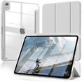 thumbnail image 1 of Clear Back Trifold Stand Cover for iPad Air 11" M2/M3/M4 & Air 4/5 10.9", Slim Smart Case with Apple Pencil Slot Auto Sleep Wake, Gray, 1 of 10